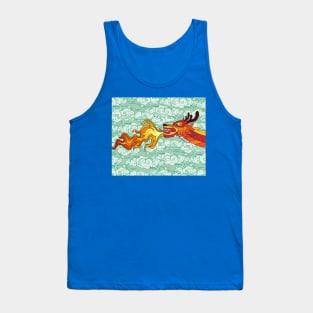 Dragon Motif Fire Flame Kite Tank Top